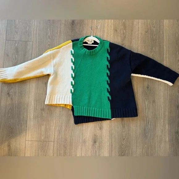 MONSE COLORBLOCK PATCHWORK WOOL SWEATER - XL - Picture 8 of 11